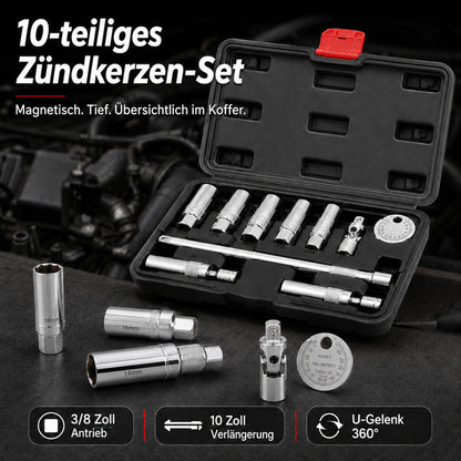 (50% Rabatt) 10-tlg. Magnet-Zündkerzen-Stecknuss-Set