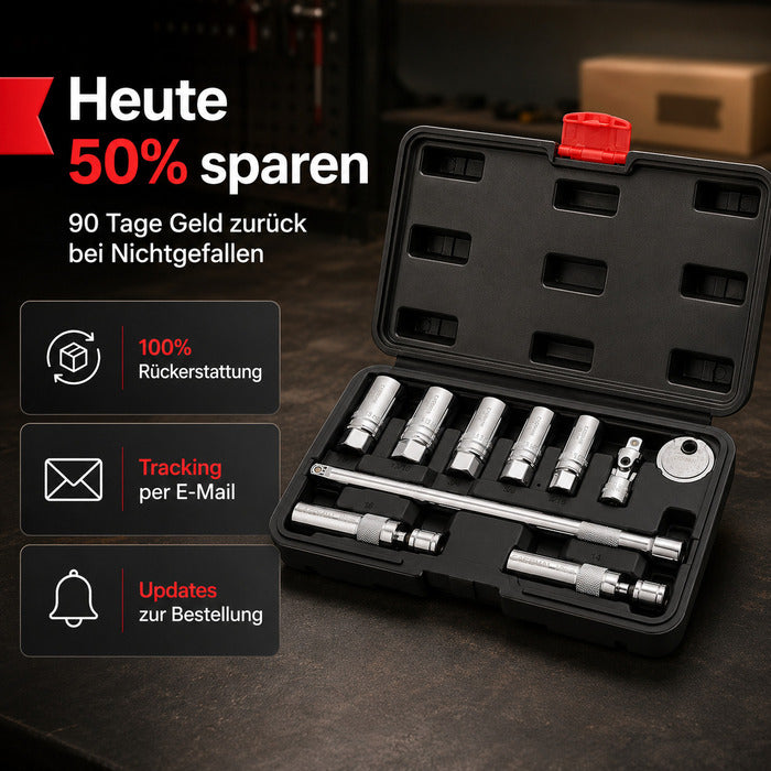 (50% Rabatt) 10-tlg. Magnet-Zündkerzen-Stecknuss-Set