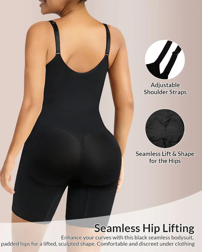 Shapewear bodysuit with a zipper and a tummy-flattening effect