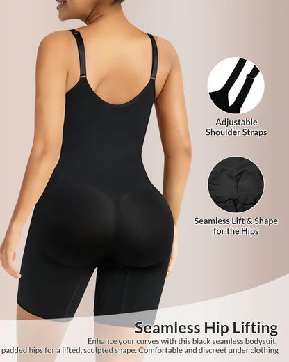 Shapewear bodysuit with a zipper and a tummy-flattening effect