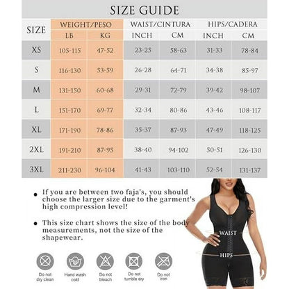 Full Body Hooked Faja Bodysuit with Zipper Crotch